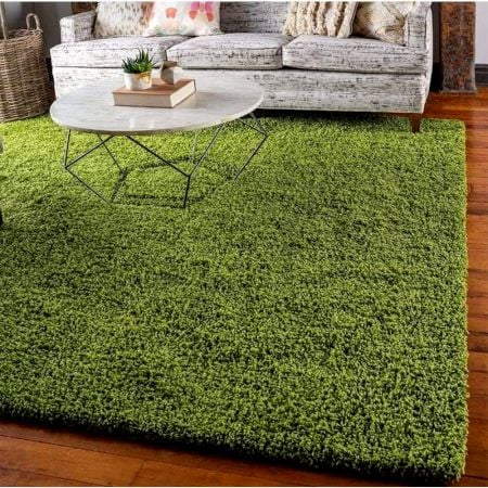 Soft Green Shaggy Hall Rug